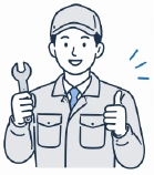 親指を立てる笑顔の作業員
